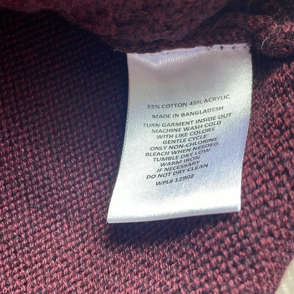 NWT Men’s XL Haggar Long Sleeve Burgundy Sweater - Picture 5 of 6